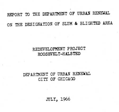 City of Chicago Department of Urban Renewal
